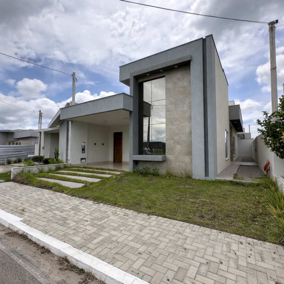 Casa moderna com fachada de vidro